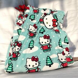 Hello Kitty Sanrio Christmas Pajama Pants with Christmas Sweater and Scarf Sz.M